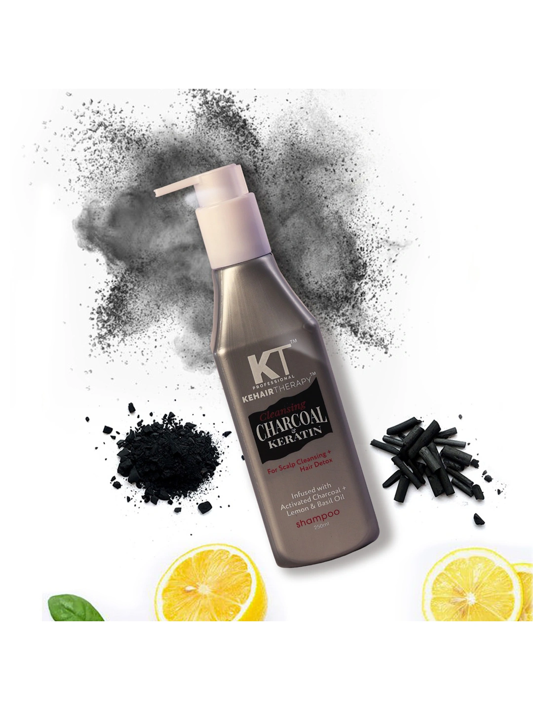 KT Professional Charcoal Keratin Shampoo For Scalp Cleansing &amp; Hair Detox 250ml-3