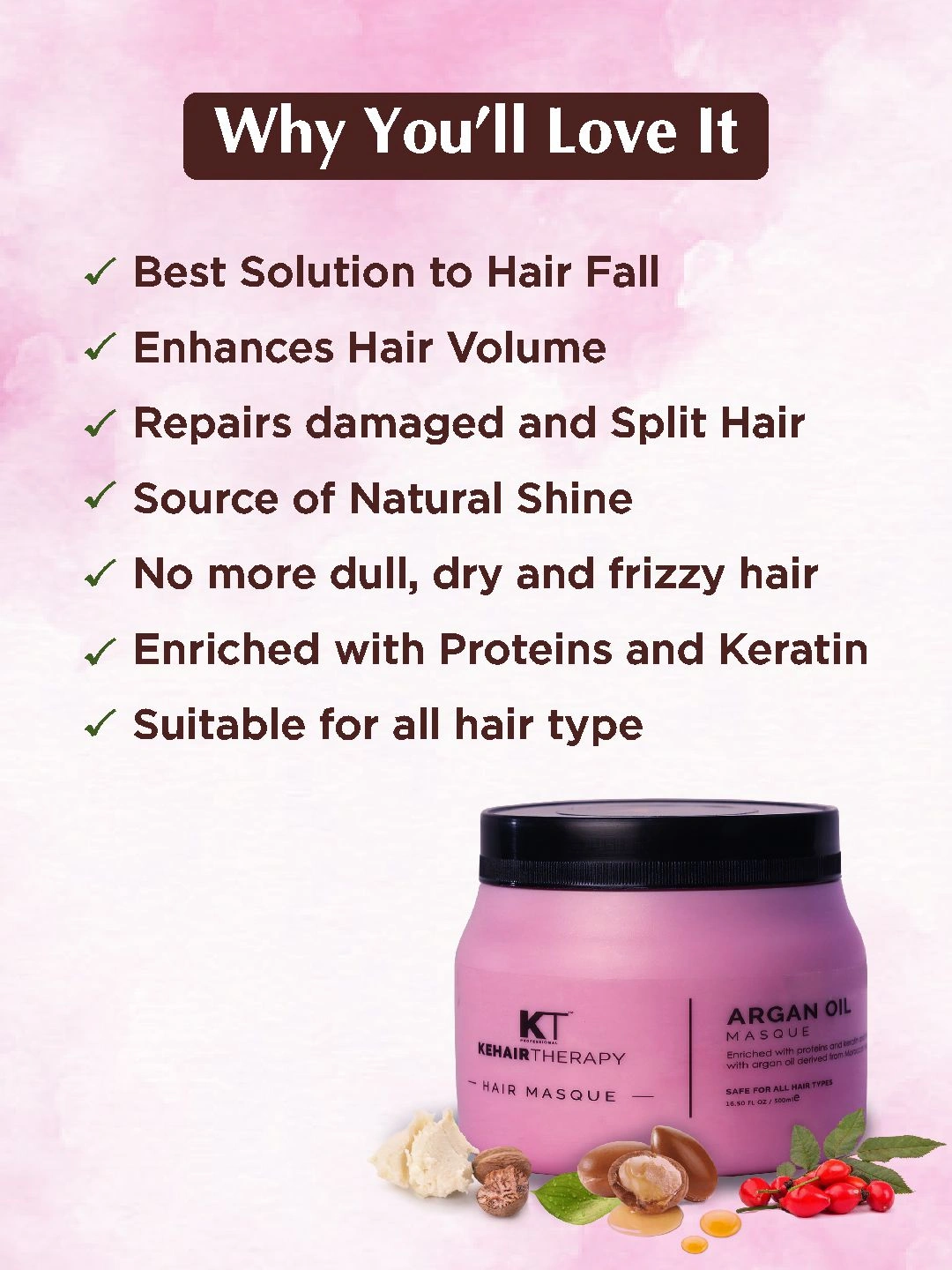 KT Professional Argan Oil Masque Hair Spa - 500 ml-2