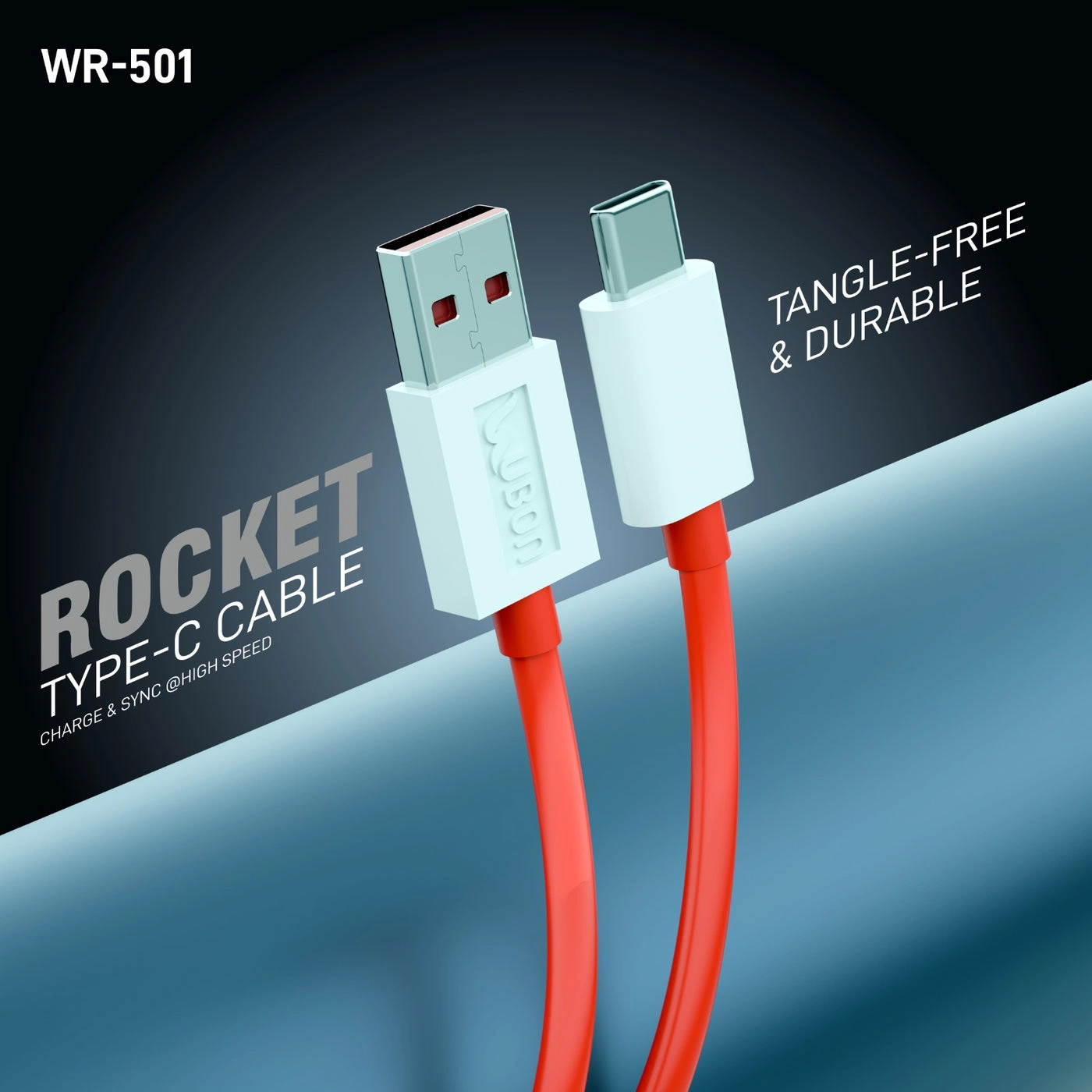 UBON WR-501-- 1 metre, 65W High-Speed Charging Cable with Type-C port, supports multiple charging protocols and multiple devices-1