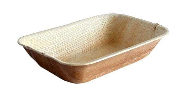 9*6 Rectangle deep Areca leaf bowl-3