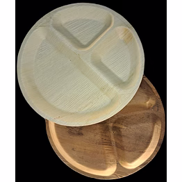 areca life 10 inch round 3 compartment areca leaf plates