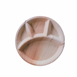 areca life 12 inch round 4 compartment areca leaf plates