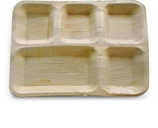 10*12 inch 5 compartment Areca leaf plate-3