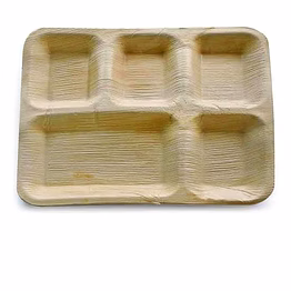areca life 10*12 inch 5 compartment areca leaf plate