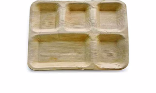 10*12 inch 5 compartment Areca leaf plate