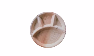12 inch round 4 compartment Areca leaf plates