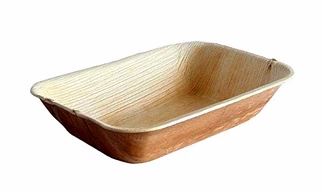 9*6 Rectangle deep Areca leaf bowl