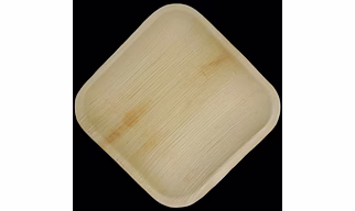 8 inch square shallow Areca leaf plates