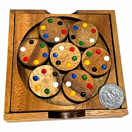 7 circles color match wood puzzle brain teaser novelty great gift travel size