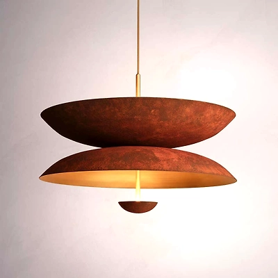 ELEGANT DECOR Brass Chandelier Flush Mount Pendant Ceiling Fixture Mid Century Vintage light
