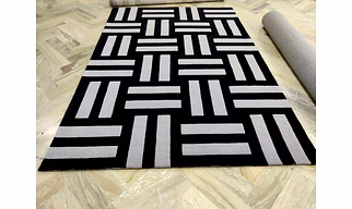 Hand Tufted Carpet- Black & Grey