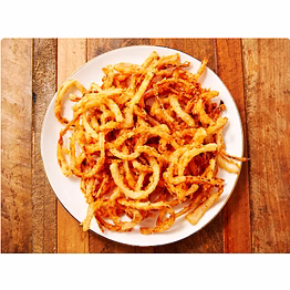 fried & toasted onions in all forms - powdered , kibbled , ring onions