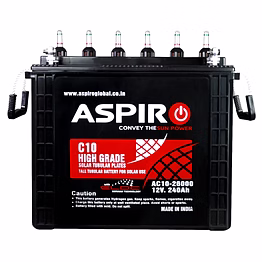 aspiro c10 solar tubular battery