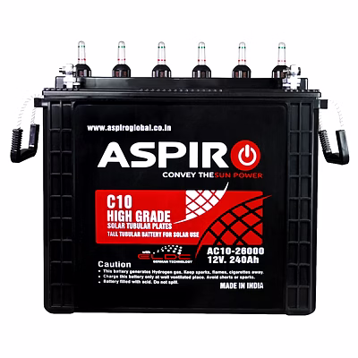 aspiro c10 solar tubular battery