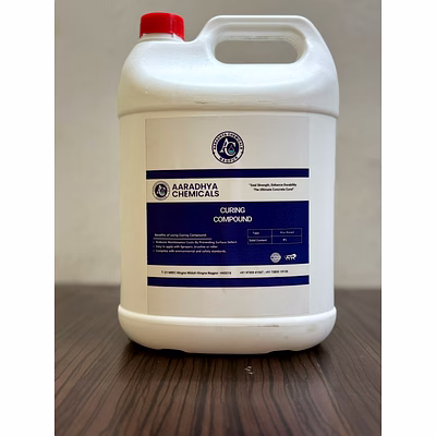 aaradhya chemicals aluminium based concrete curing compound| prevent premature water loss| organic solvent| 28 days strength for m25 grade of concrete| 32 mpa- 7-8 sq.mt/l (5 kg)