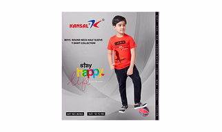 Boys Round Neck Pure Cotton Tshirt