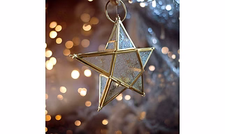 Star Shaped Hanging Lanterns in Textured Glass