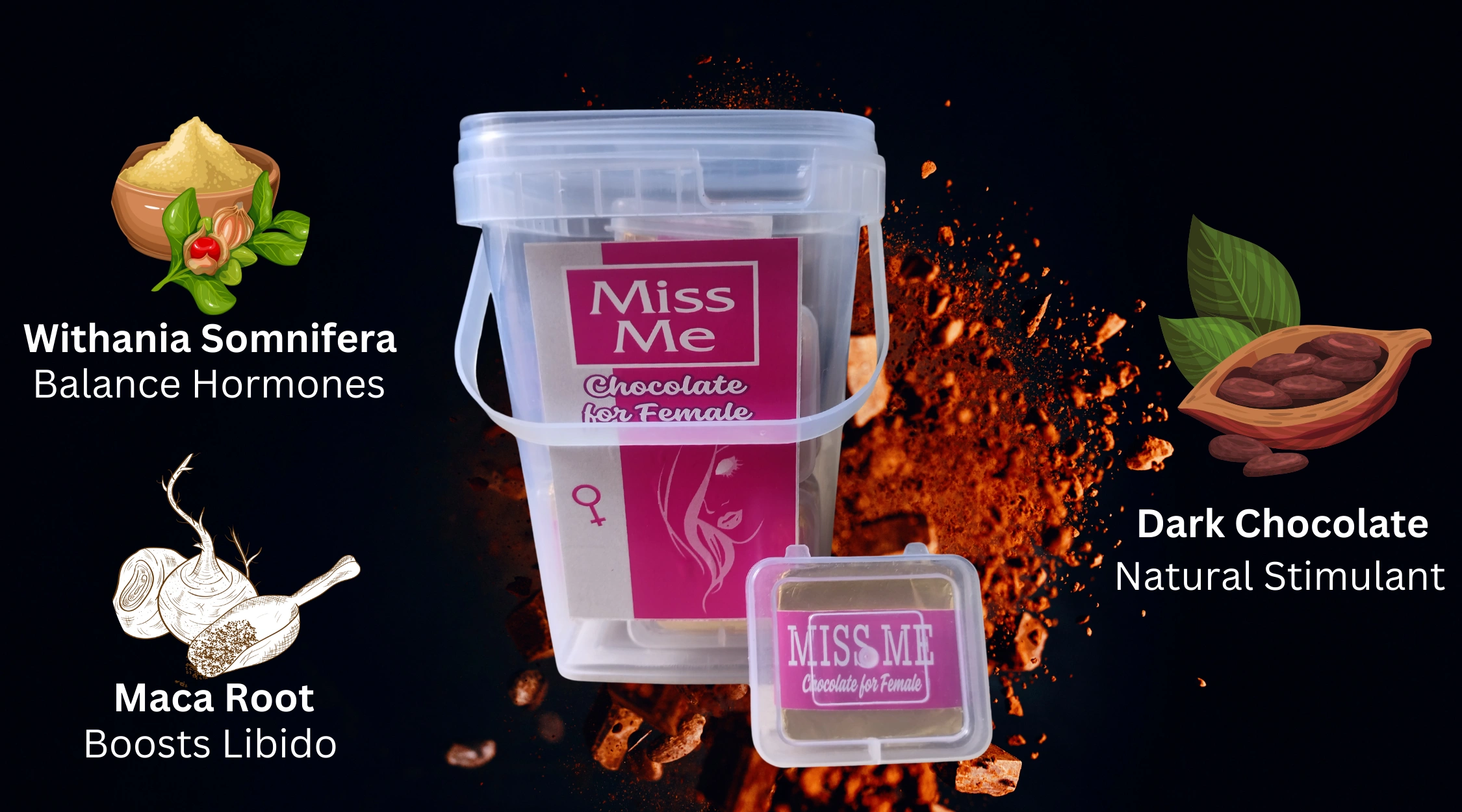 MISS ME AYURVEDIC FEMALE WELLNESS CHOCOLATE (10 PCS/BOX)-12628360