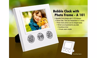 BUBBLE CLOCK WITH PHOTO FRAME