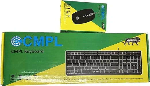 CMPL Keyboard and Mouse Combo with Wired Easy to Read Keys Compact and Sleek Design, Long Cable (Make in India)-3