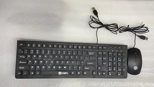 CMPL Keyboard and Mouse Combo with Wired Easy to Read Keys Compact and Sleek Design, Long Cable (Make in India)-1