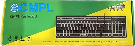 CMPL Keyboard and Mouse Combo with Wired Easy to Read Keys Compact and Sleek Design, Long Cable (Make in India)-R3-GI5F-3496