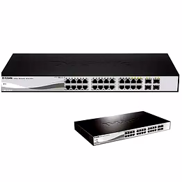 d-link dgs-1210-28p 28 port poe gigabit smart switch including 4 combo sfp ports d-link