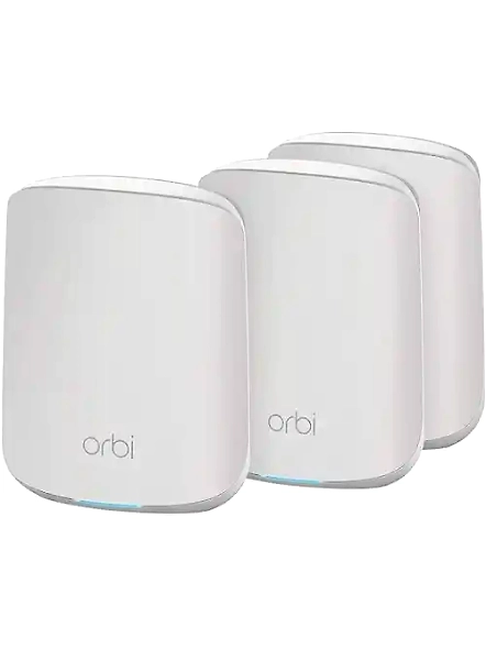 Netgear Orbi Larger Whole Home Dual Band Mesh WiFi 6 System (RBK353) Router with 2 Satellite Extenders | Coverage up to 4,000 sq. ft. and 30+ Devices | AX1800 WiFi 6 (Up to 1.8Gbps, Dual_Band)-FR-REGH-CPW5