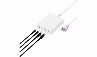 Belkin 108W GaN USB Charging Station for Multiple Devices, 2 USB Type C and 2 USB A Fast Desktop Charger Dock Hub for MacBook, Pro, Air, iPhone 13, 12, Pro, Max, Mini, iPad Pro, Air, Galaxy and More