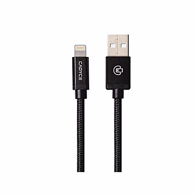cadyce usb lightning cable for ipod, iphone & ipad (black) (1m)
