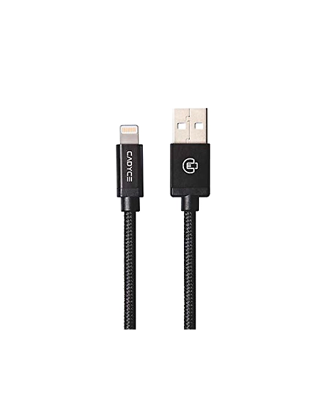 Cadyce USB Lightning Cable for iPod, iPhone &amp; iPad (Black) (1M)-TJ-X2BX-KS8I