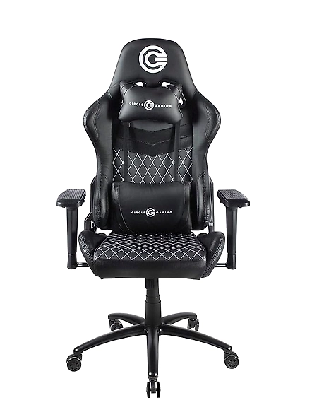 Circle Gaming/Office Chair (CH77 Black, Leather,Polyvinyl Chloride)-B0-7GPG-4NF3