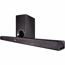 denon dht-s316 0.3 watt 2.1 channel wireless bluetooth soundbar with dolby digital and dts (black)