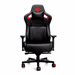 hp stainless steel omen citadel gaming chair with 4d adjustable arm rests and extra thick cushions, black