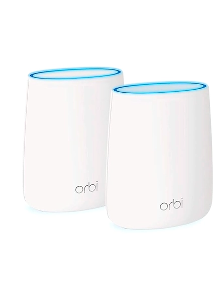 Netgear Orbi RBK20-100INS Tri-Band AC2200 Mbps Router Home Wi-Fi System (White). Eliminate WiFi Dead Zones and Enhance Speeds with 1 Router and 1 Satellite. Recommended for Upto 2000 SFT, Pack of 2-B07D961XT2