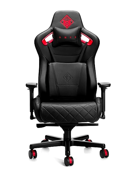 HP Stainless Steel Omen Citadel Gaming Chair with 4D Adjustable Arm Rests and Extra Thick Cushions, Black-B07TZD3PFX