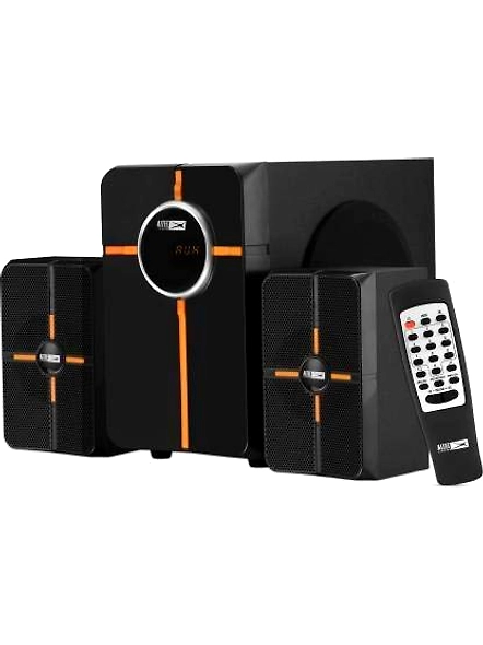 Altec Lansing AL-3002A Multimedia Bluetooth Home Theatre Speaker System with Multiple Features SD Card Slot, USB Port,FM Radio &amp; Remote Control (Black, Grey, Orange, 2.1 Channel)-code101