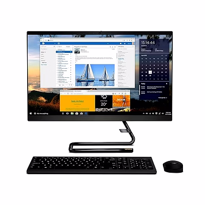 lenovo ideacentre a340 23.8"(60.4cm) full hd ips all-in-one desktop (intel core i5-10210u/8gb/512gb ssd/windows 11/ms office 2021/hd 720p camera/wireless keyboard & mouse/black), f0e800ybin