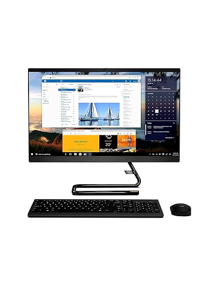 Lenovo IdeaCentre A340 23.8&quot;(60.4cm) Full HD IPS All-in-One Desktop (Intel Core i5-10210U/8GB/512GB SSD/Windows 11/MS Office 2021/HD 720p Camera/Wireless Keyboard &amp; Mouse/Black), F0E800YBIN-B09RPCJVN7