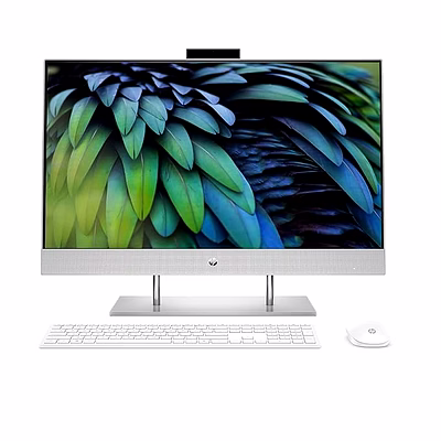 hp aio 11th gen intel core i3 23.8-inch(60.5 cm) fhd desktop pc (8gb/1tb hdd/wireless keyboard & mouse/intel uhd graphics/win 11/ms office/natural silver), 24-dp1801in bundle pc