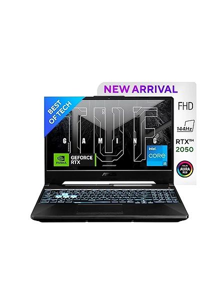 ASUS TUF F15 Gaming Laptop | Intel Core i5-11400H 11th Gen | 15.6&quot; (39.62 cm) FHD 144Hz Display | 16GB RAM | 512GB SSD | 4GB NVIDIA GeForce RTX 2050 | Windows 11 | RGB Backlit Keyboard | Black | 2.30 kg | Model FX506HF-HN025W-B0C27SD9YR