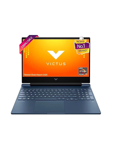 HP Victus AI Powered Gaming Laptop | AMD Ryzen 7 7840HS | 16GB DDR5 RAM | 512GB SSD | Windows 11 Home + MS Office 2021 | 6GB NVIDIA GeForce RTX 3050 Graphics | RGB Backlit Keyboard | FHD Camera | Performance Blue | 2.29 kg | S0095AX-B0CR6LRN42