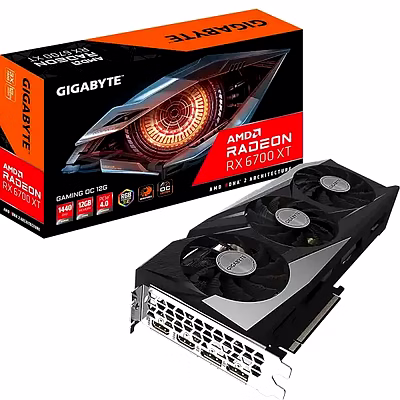 gigabyte radeon rx 6700 xt gaming oc 12g graphic card integrated with 12gb gddr6 192-bit memory interface&windforce 3x cooling system with alternate spinning fan (gv-r67xtgaming oc-12gd),pci_e_x16,graphic card