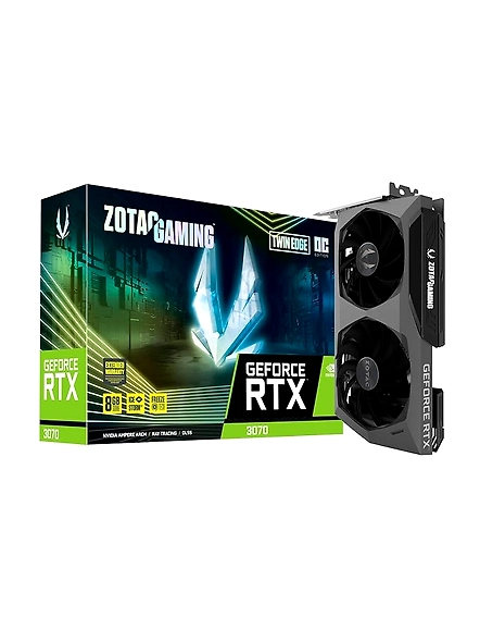ZOTAC GAMING GeForce RTX 3070 Twin Edge OC 8GB GDDR6 256-bit 14 Gbps PCIE 4.0 Gaming Graphics Card, IceStorm 2.0 Advanced Cooling, White LED Logo Lighting, ZT-A30700H-10P-B08LF1CWT2
