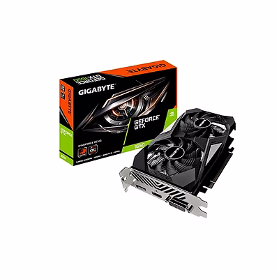 gigabyte pci_e_x16 geforce gtx 1650 d6 windforce oc 4g (rev. 2.0) graphics card, 172mm compact size, 4gb 128-bit gddr6, gv-n1656wf2oc-4gd rev2.0 video card