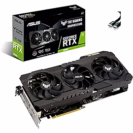 asus tuf gaming nvidia tuf rtx 3080 o10g v2 gaming graphics card (pcie 4.0, 10gb gddr6x, lhr, hdmi 2.1, displayport 1.4a, dual ball fan bearings, axial-tech fan, gpu tweak ii) _hdmi cable(4k@60hz)