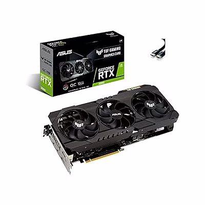 asus tuf gaming nvidia tuf rtx 3080 o10g v2 gaming graphics card (pcie 4.0, 10gb gddr6x, lhr, hdmi 2.1, displayport 1.4a, dual ball fan bearings, axial-tech fan, gpu tweak ii) _hdmi cable(4k@60hz)