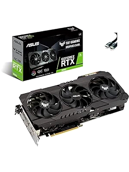 ASUS TUF Gaming NVIDIA TUF RTX 3080 O10G V2 Gaming Graphics Card (PCIe 4.0, 10GB GDDR6X, LHR, HDMI 2.1, DisplayPort 1.4a, Dual Ball Fan Bearings, Axial-tech Fan, GPU Tweak II) _HDMI Cable(4K@60Hz)