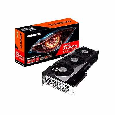 gigabyte radeon rx 6600 xt gaming oc pro 8g graphics card, windforce 3x cooling system, 8gb 128-bit gddr6, (gv-r66xtgamingoc pro-8gd)