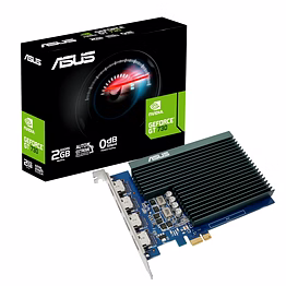asus geforce gt 730 2gb gddr5 pci-e graphics card, 64-bit, 4 hdmi ports, 384 cuda cores, 3-year warranty, supports 4 simultaneous displays (gt730-4h-sl-2gd5)